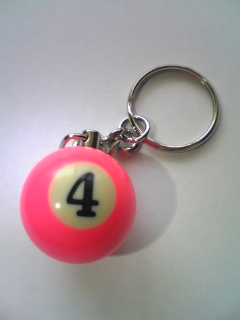  ボールキーホルダー(ポケット4番ピンク)