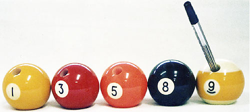 ボールペン立　(ナンバー　1, 3, 5, 8, 9 - 台湾製競技用ボール)